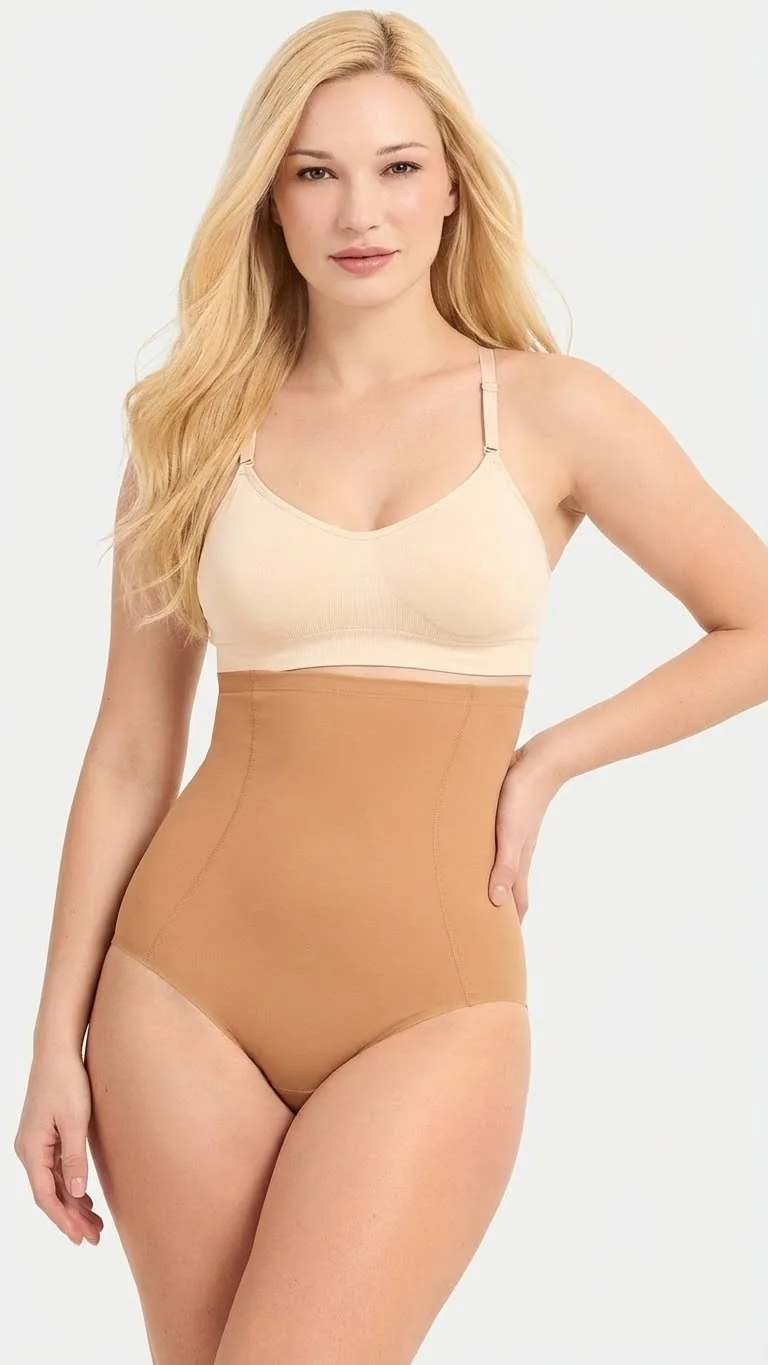 Pınarca Kadın Slip Korse Külot Yüksek Bel Lazer Kesim Ten Rengi - Detay Görünüm